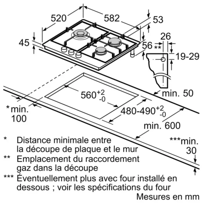 Встраиваемая газовая панель BOSCH Bosch PPC6A6I40O