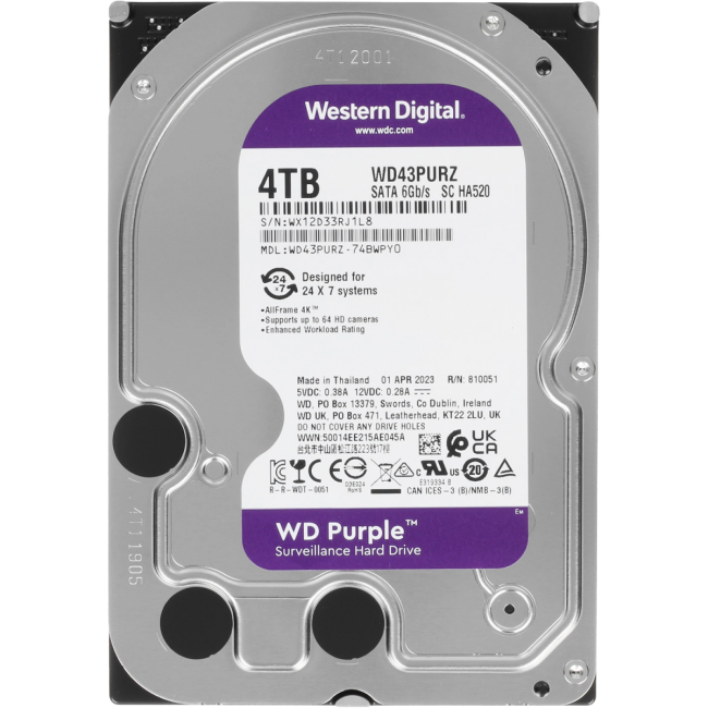 Жесткий диск WD Purple 4Tb (WD43PURZ) Жесткий диск WD Purple 4Tb (WD43PURZ)