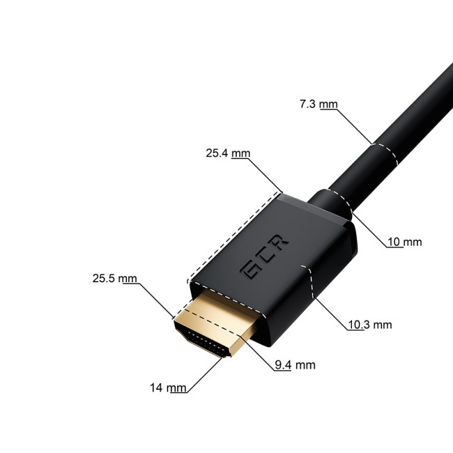 GCR Кабель 0.5m HDMI 2.0, M/M верхний угол, черный нейлон, HDR 4:2:2, Ultra HD, 4K 60 fps 60Hz/5K*30Hz, 3D, AUDIO, 18.0 Гбит/с, 28/28 AWG, GCR-53291 Greenconnect HDMI 2.0 - HDMI 2.0 0.5м черный