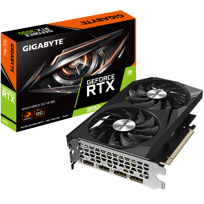 Видеокарта GIGABYTE GV-N3050WF2OCV2-8GD Видеокарта GIGABYTE GV-N3050WF2OCV2-8GD
