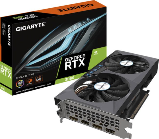 Видеокарта Gigabyte GV-N3060EAGLE OC-12GD Rev 2.0. LHR version Видеокарта Gigabyte GV-N3060EAGLE OC-12GD Rev 2.0. LHR version