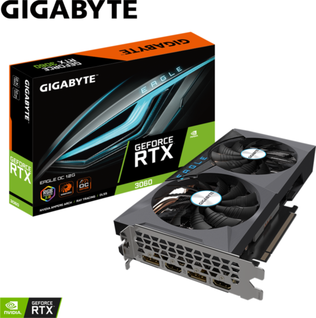 Видеокарта Gigabyte GV-N3060EAGLE OC-12GD Rev 2.0. LHR version Видеокарта Gigabyte GV-N3060EAGLE OC-12GD Rev 2.0. LHR version