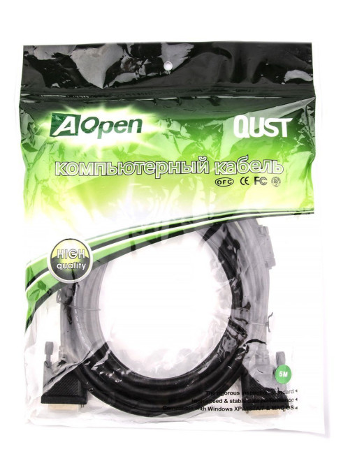 Кабель DVI (24+1) M/M 5m, 2 фильтра Aopen/Qust <ACG442GD-5M> VCOM DVI-D (m) - DVI-D (m) 5м Кабель DVI (24+1) M/M 5m, 2 фильтра Aopen/Qust <ACG442GD-5M> VCOM DVI-D (m) - DVI-D (m) 5м