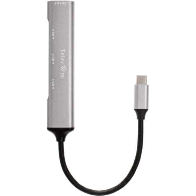 Переходник USB 3.1 Type-C-->USB3.0+3 USB2.0, Aluminum Shell, 0.2м Telecom <TA308C> VCOM TA308C