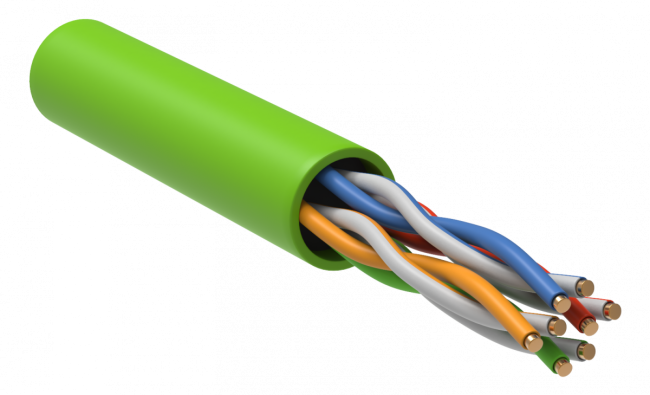 Кабель связи витая пара U/UTP, кат.5E, 4 пары 24AWG solid, 305м, LSZH, зеленый ITK LC1-C5E04-122 Кабель связи витая пара U/UTP, кат.5E, 4 пары 24AWG solid, 305м, LSZH, зеленый ITK LC1-C5E04-122