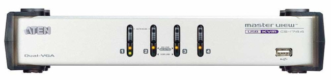 Переключатель консоли электронный, 4 порта USB, USB управление ATEN CS1744C Переключатель консоли электронный, 4 порта USB, USB управление ATEN CS1744C