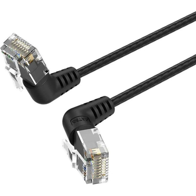 Патч-корд Vention прямой UTP cat.6a, RJ45 угол 90 - 0,5м. Черный Vention IBOBD