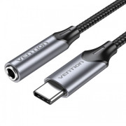 Переходник Vention USB-C M/ Jack 3.5 mm F DAC - 1м Серый Vention BGMHF Переходник Vention USB-C M/ Jack 3.5 mm F DAC - 1м Серый Vention BGMHF