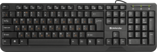 Defender Проводная клавиатура OfficeMate HM-710 RU,черный,полноразмерная USB Defender OfficeMate HM-710