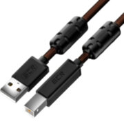 GCR Кабель PROF 2.0m USB 2.0, AM/BM, черно-прозрачный, ферритовые кольца, 28/24 AWG, экран, армированный, морозостойкий, GCR-50603 Greenconnect GCR-50603