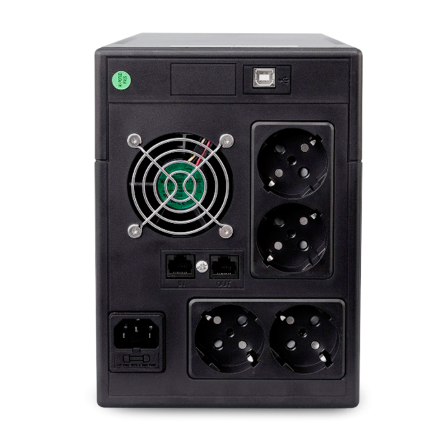 ИБП POWERMAN Smart Sine 2000, LCD, линейно-интерактивный, 2000ВА, 1400Вт,  4 евророзетки с резервным питанием, USB, батарея 12В 9Ач 2 шт., 380мм х 158мм х 198мм, 12.7 кг. UPS Powerman Smart Sine