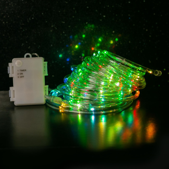 Гирлянда Гирлянда 80LED RGB 3АА, 8 режимов, 8 м, шнур, разноцветная Гирлянда Гирлянда 80LED RGB 3АА, 8 режимов, 8 м, шнур, разноцветная
