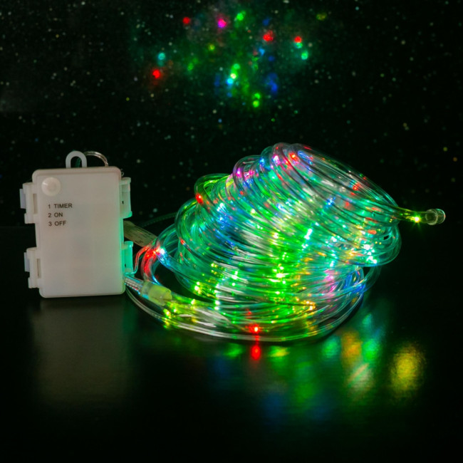 Гирлянда Гирлянда 80LED RGB 3АА, 8 режимов, 8 м, шнур, разноцветная Гирлянда Гирлянда 80LED RGB 3АА, 8 режимов, 8 м, шнур, разноцветная