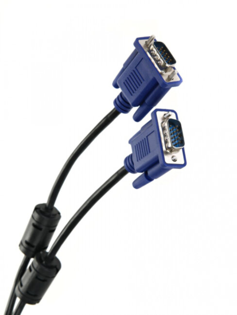Кабель соединительный SVGA (15M/M) 1,8m 2 фильтра TV-COM <QCG120H-1.8M> VCOM VGA (m) - VGA (m) 1.8м