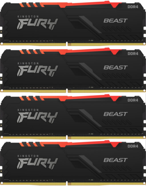 Память оперативная Kingston FURY Beast RGB KF432C16BBAK4/128