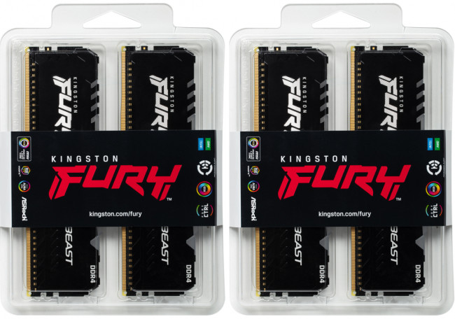 Память оперативная Kingston FURY Beast RGB KF432C16BBAK4/128