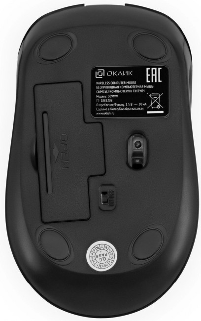 Мышь Oklick 509MW black черный оптическая 1600dpi беспров. USB для ноутбука 4but (1885208) Oklick 1885208 Мышь Oklick 509MW black черный оптическая 1600dpi беспров. USB для ноутбука 4but (1885208) Oklick 1885208