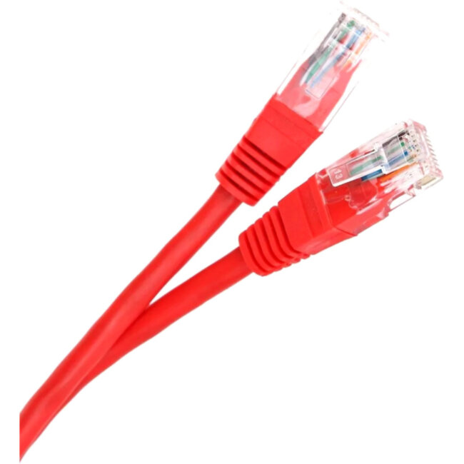 Патчкорд литой "Telecom" UTP кат.5е 1,0м красный VCOM NA102-R-1M Патчкорд литой "Telecom" UTP кат.5е 1,0м красный VCOM NA102-R-1M