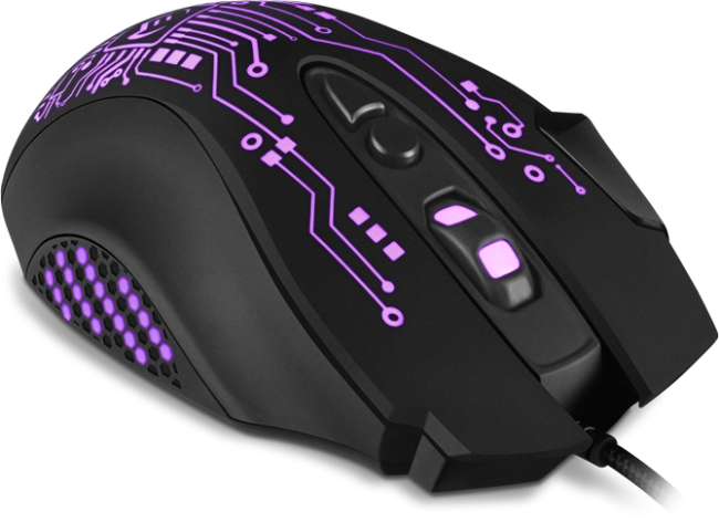 Игровая мышь SVEN RX-G715 (7+1кл., бесш. кл., 1200-3200 DPI, SoftTouch, подсветка, игров. упак) Sven RX-G715