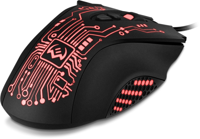 Игровая мышь SVEN RX-G715 (7+1кл., бесш. кл., 1200-3200 DPI, SoftTouch, подсветка, игров. упак) Sven RX-G715