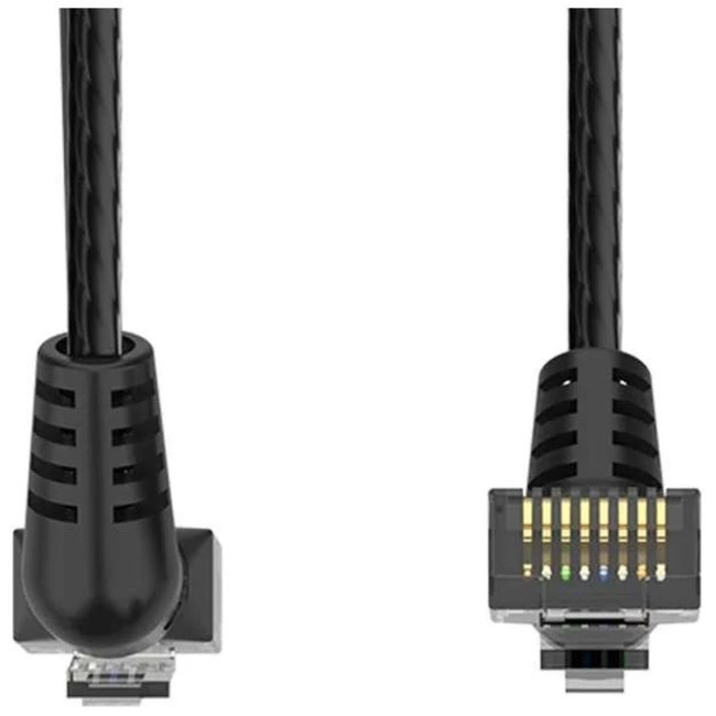 Патч-корд Vention прямой UTP cat.6a, RJ45 угол 90 - 2м. Черный Vention IBOBH