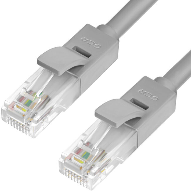 Greenconnect Патч-корд прямой 0.5m UTP кат.6, серый, 24 AWG, литой, GCR-LNC603-0.5m, ethernet high speed, RJ45, T568B Greenconnect RJ45(m) - RJ45(m) Cat. 6 U/UTP PVC 0.5м