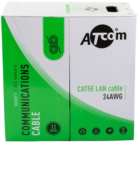Витая пара FTP cat 5E (CU, 0.5 mm, 305 m) экран медь ATcom AT3802
