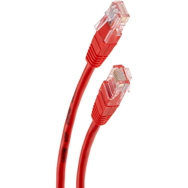 Патчкорд литой "Telecom" UTP кат.5е 3,0м красный VCOM NA102-R-3M
