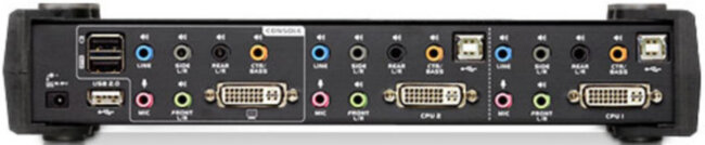 Переключатель, электрон., KVM+Audio+USB 2.0,  1 user USB+DVI =>  2 cpu USB+DVI, со шнурами USB 4х1.8м., 2560x1600 60Hz DVI-D Dual Link/2048x1536 DVI-A, настол., исп.стандартШнуры, без OSD, некаскад. ATEN CS1782A