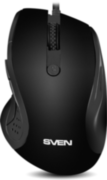 Мышь SVEN RX-113  (5+1кл. 800-2000DPI,  Soft Touch, каб. 1,5м, блист.) USB чёрная Sven RX-113