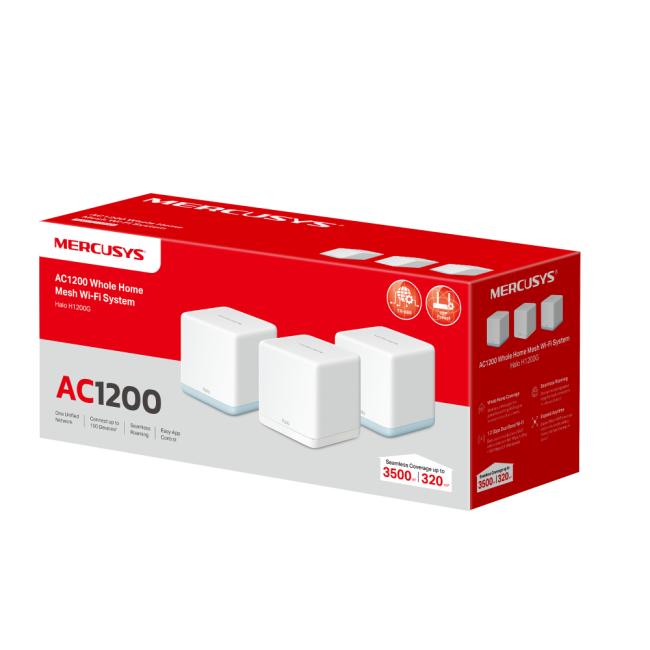 MESH система Mercusys Halo H1200G(3-pack) MESH система Mercusys Halo H1200G(3-pack)