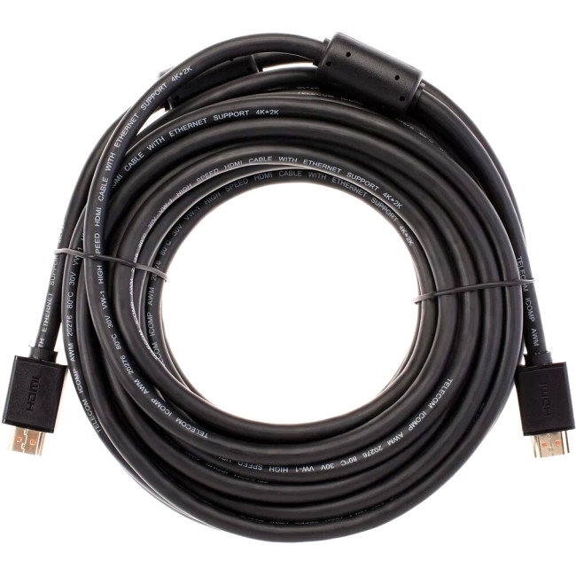 Кабель HDMI-19M --- HDMI-19M ver 2.0+3D/Ethernet ,10m, 2 фильтраTelecom <TCG215F-10M> VCOM TCG215F-10M