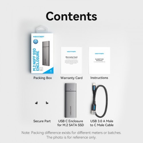 Корпус для SSD Vention USB 3.1 Gen 2-C M.2 NGFF (B-Key/B&M Key) Серый Vention KPFH0