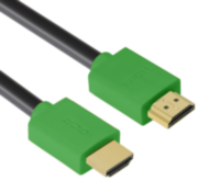 Greenconnect Кабель 1.5m HDMI версия 2.0, HDR 4:2:2, Ultra HD, 4K 60 fps 60Hz/5K*30Hz, 3D, AUDIO, 18.0 Гбит/с, 28/28 AWG, OD7.3mm, тройной экран, черный, зеленые коннекторы, GCR-HM421-1.5m Greenconnect HDMI (m) - HDMI (m) 1.5м