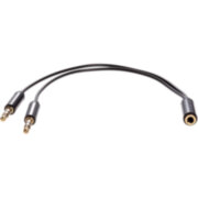 Кабель-адаптер  2*3.5ST(M)/3.5 ST(F), 0.2м, Telecom PRO <TAV205M-0.2M> VCOM TAV205M-0.2M