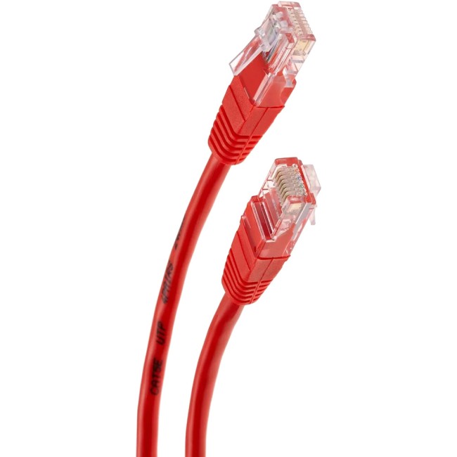 Патчкорд литой "Telecom" UTP кат.5е 5,0м красный VCOM NA102-R-5M