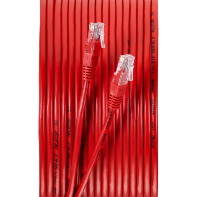 Патчкорд литой "Telecom" UTP кат.5е 5,0м красный VCOM NA102-R-5M