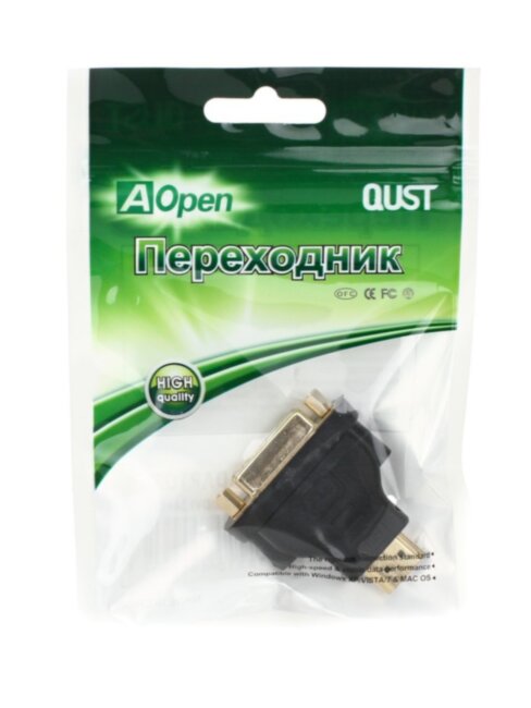 Переходник DVI-D 25F <--> HDMI 19M Aopen/Qust <ACA311> Aopen DVI-D 25F to HDMI 19M