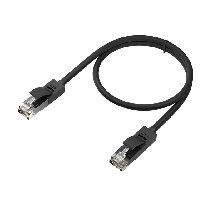 GCR Патч-корд прямой 6.0m UTP кат.5e, черный, позолоченные контакты, 24 AWG, литой, GCR-50997, ethernet high speed 1 Гбит/с, RJ45, T568B Greenconnect RJ45(m) - RJ45(m) Cat. 5e UTP  6м черный