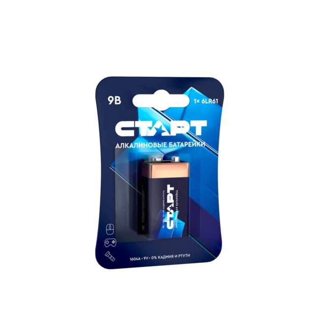 Элемент питания Батарейки алкалиновые СТАРТ 6LR61-BL1 N (4640033423047)