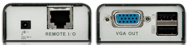 Удлинитель/усилитель/extender, VGA/SVGA+KBD+MOUSE USB, 100 метр., HD-DB15+USB A-тип/USB B-тип, Female, без шнуров, Б.П. 220> 5V, (по витой паре/UTP/FTP макс.разрешение 1920х1200 60Hz(30m) 1280х1024 60Hz(100m) DDC2B3 г.гар.+электростраховка ATEN CE100