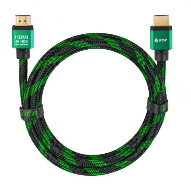 Greenconnect Кабель 2.0m HDMI версия 2.0, HDR 4:2:2, Ultra HD, 4K 60 fps 60Hz/5K*30Hz, 3D, AUDIO, 18.0 Гбит/с, 28/28 AWG, OD7.3mm, тройной экран, BICOLOR нейлон, AL корпус зеленый, GCR-51486 Greenconnect HDMI (m) - HDMI (m) 2м Greenconnect Кабель 2.0m HDMI версия 2.0, HDR 4:2:2, Ultra HD, 4K 60 fps 60Hz/5K*30Hz, 3D, AUDIO, 18.0 Гбит/с, 28/28 AWG, OD7.3mm, тройной экран, BICOLOR нейлон, AL корпус зеленый, GCR-51486 Greenconnect HDMI (m) - HDMI (m) 2м