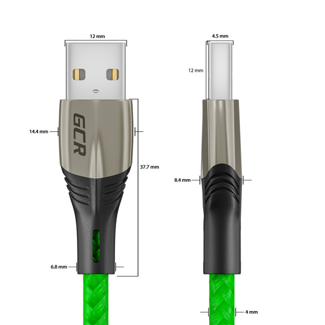 GCR Кабель 1.2m для iPhone, iPad, Air,, MFI series MERCEDES, GREEN NYLON, GCR-52784 Greenconnect USB 2.0 Type-AM - Lightning (m) 1.2м