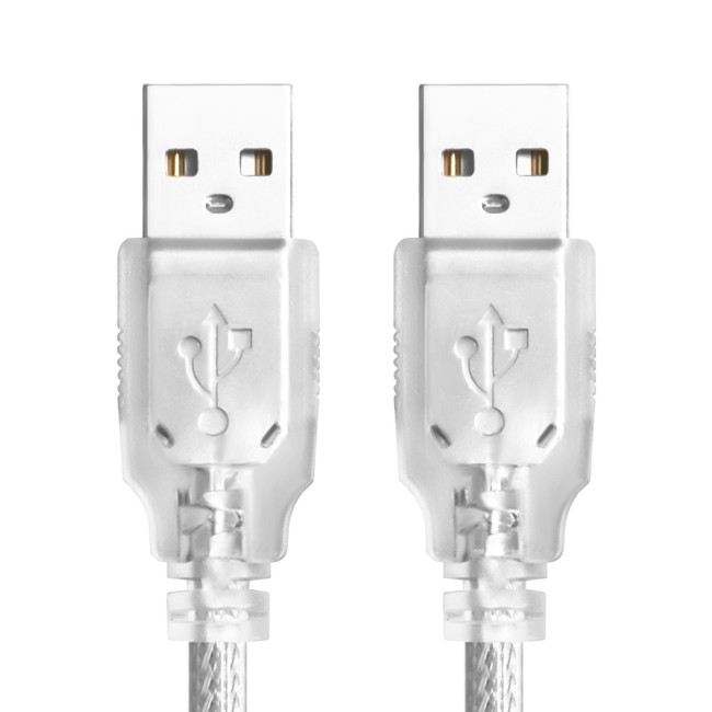 Greenconnect Кабель 1.8m USB 2.0, AM/AM, прозрачный, 28/28 AWG, экран, армированный, морозостойкий, GCR-UM3M-BB2S-1.8m Greenconnect USB 2.0 Type-AM - USB 2.0 Type-AM 1.8м
