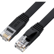 GCR Патч-корд 2.0m PROF плоский прямой кат.7 ethernet, медь, черный, RJ45, T568B, GCR-53176 Greenconnect GCR-53176 кат.7, 2 м