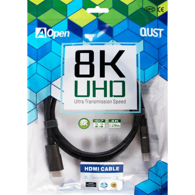 Кабель HDMI 19M/M,ver. 2.1, 8K@60 Hz 3m iOpen (Aopen/Qust) <ACG863-3M> VCOM ACG863-3M Кабель HDMI 19M/M,ver. 2.1, 8K@60 Hz 3m iOpen (Aopen/Qust) <ACG863-3M> VCOM ACG863-3M