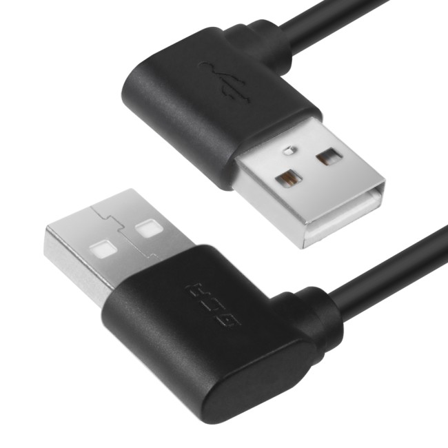 GCR Кабель 1.0m USB 2.0, AM угловой/AM угловой, 28/24 AWG,  GCR-AUM5AM-BB2S-1.0m Greenconnect GCR-AUM5AM-BB2S-1.0m