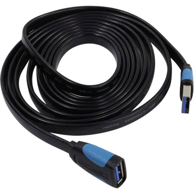 Кабель-удлинитель Vention USB 3.0 AM/AF - 2 м плоский Vention VAS-A13-B200