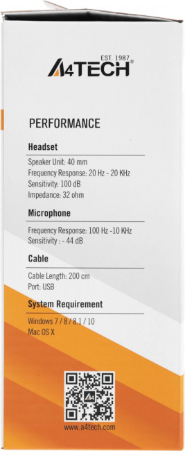 Наушники с микрофоном A4Tech HU-10/USB/BLACK+WHITE Наушники с микрофоном A4Tech HU-10/USB/BLACK+WHITE