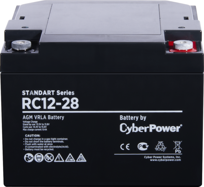 Аккумуляторная батарея SS CyberPower RC 12-28 / 12 В 28 Ач Батарея аккумуляторная для ИБП CyberPower Standart series RС 12-28 Аккумуляторная батарея SS CyberPower RC 12-28 / 12 В 28 Ач Батарея аккумуляторная для ИБП CyberPower Standart series RС 12-28
